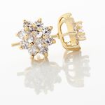 Boucles D'oreilles Puces Lisea Plaqu&eacute; Or Oxydes De Zirconium - Boucles d'oreilles fantaisie Femme | Histoire d&rsquo;Or