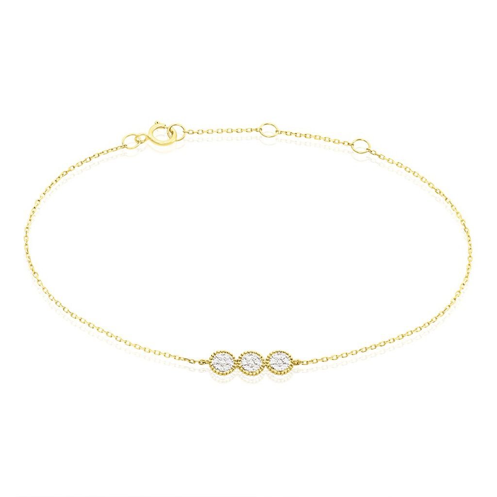 Bracelet Or Jaune Caleb Oxydes De Zirconium - Bracelets Femme | Histoire d&rsquo;Or