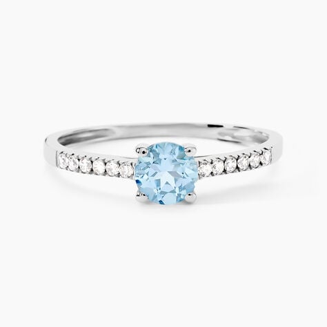 Bague Or Blanc Manon Topaze Oxydes De Zirconium - Bagues solitaires Femme | Histoire d&rsquo;Or
