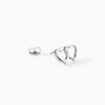 Boucles D'Oreilles Puces Gena Argent Blanc - Boucles d'oreilles fantaisie Femme | Histoire d&rsquo;Or