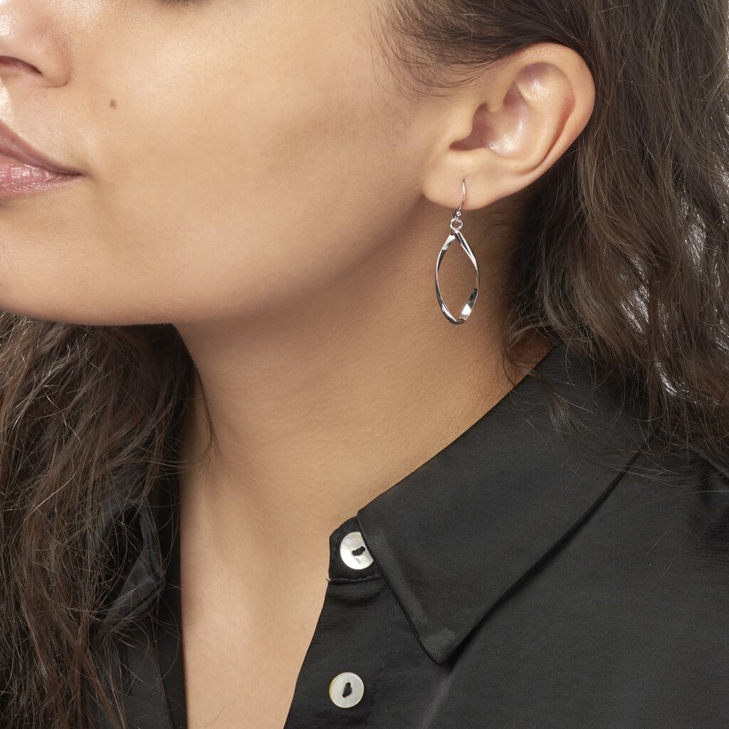 Boucles D'oreilles Pendantes Twisty Argent Blanc - Boucles d'oreilles fantaisie Femme | Histoire d’Or