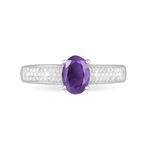 Bague Crista Or Blanc Amethyste Et Diamant - Bagues solitaires Femme | Histoire d&rsquo;Or