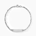 Bracelet Identit&eacute; Halia Argent Blanc - Gourmettes Famille | Histoire d&rsquo;Or