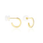 Cr&eacute;oles Or Jaune Brodie Oxyde De Zirconium - Boucles d'oreilles cr&eacute;oles Femme | Histoire d&rsquo;Or