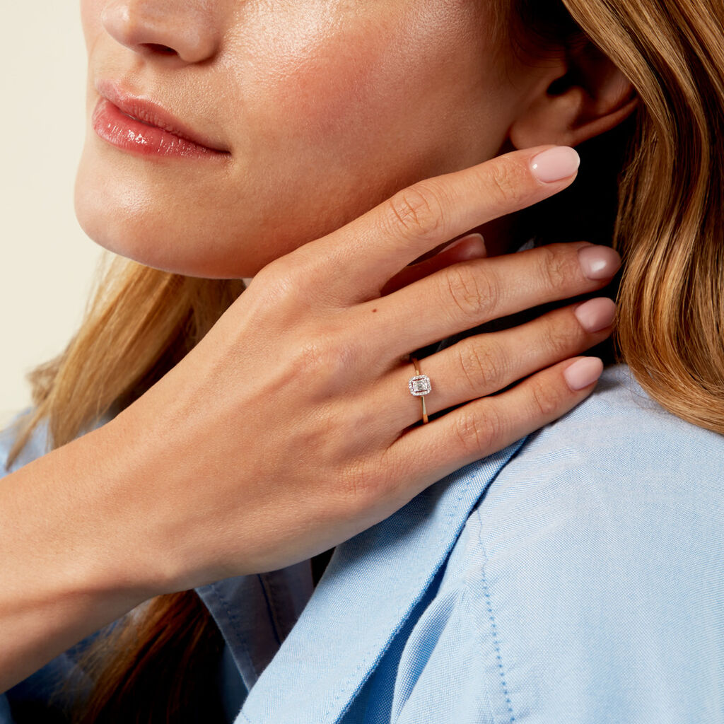 Bague 1986 Or Jaune Diamant - Bagues avec pierre Femme | Histoire d&rsquo;Or