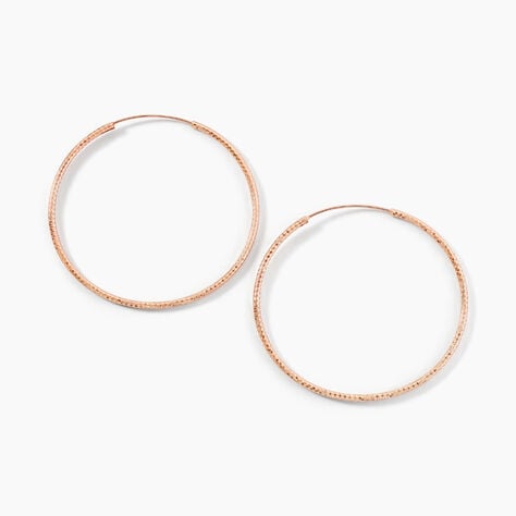 Creoles Argent Rose Agathe - Boucles d'oreilles créoles Femme | Histoire d’Or
