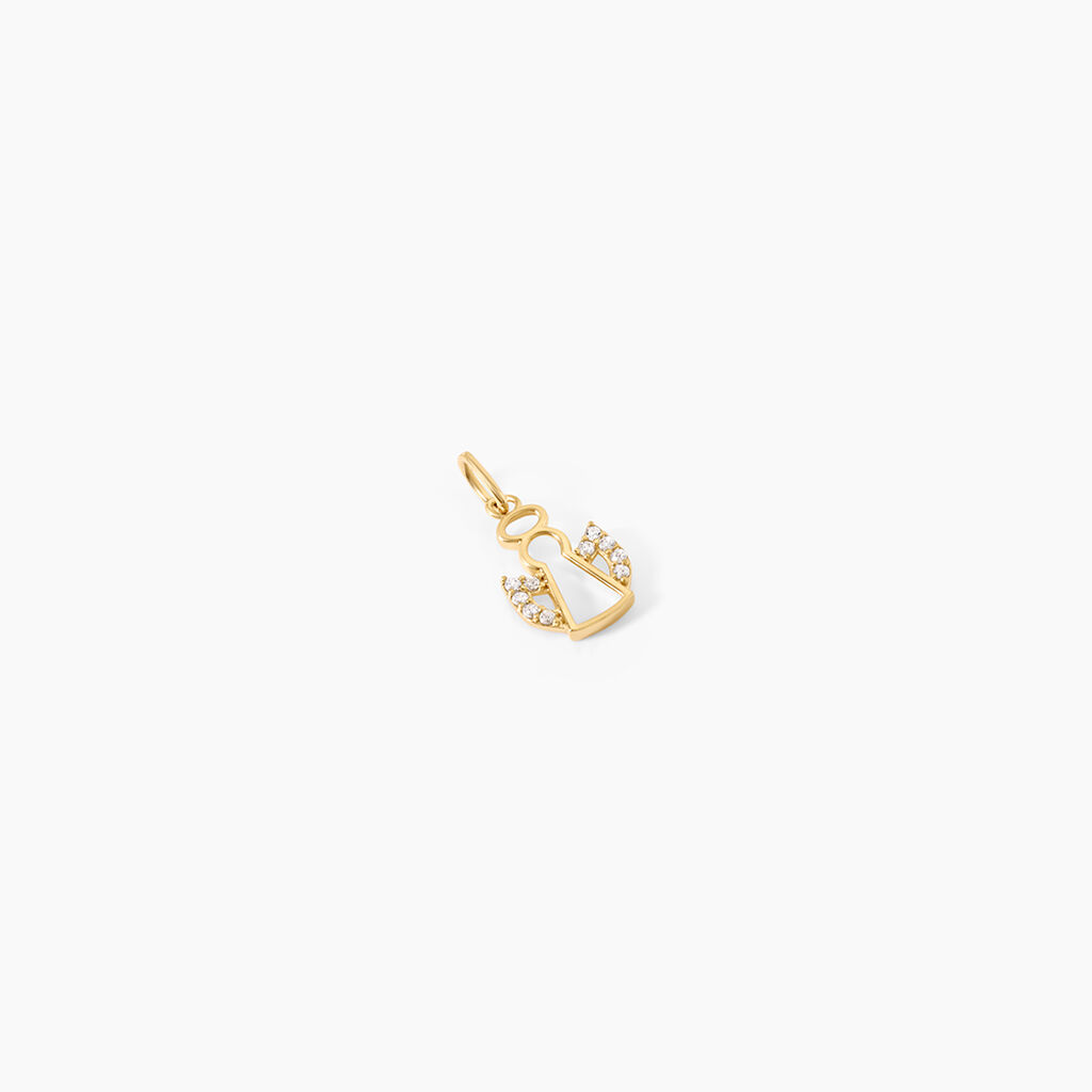 Pendentif Angele Argent Dor&eacute; A L'Or 750/1000 Oxyde De Zirconium - Pendentifs Communion Femme | Histoire d&rsquo;Or