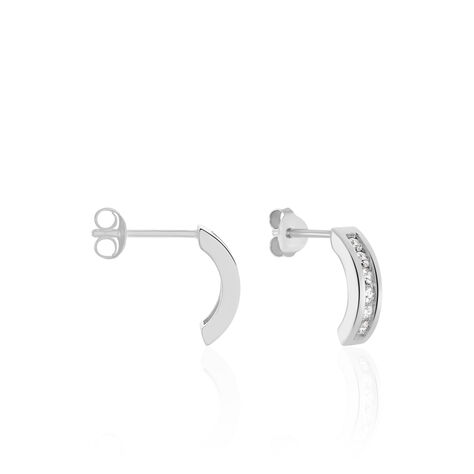 Créoles Tuna Rondes Argent Blanc Oxyde De Zirconium - Boucles d'oreilles créoles Femme | Histoire d’Or