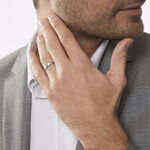 Alliance Abygail Ruban Plat Argent Blanc - Alliances Famille | Histoire d&rsquo;Or