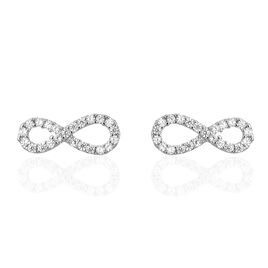 Boucles D'oreilles Puces Clélia Argent Blanc Oxyde De Zirconium - Boucles d'oreilles fantaisie Femme | Histoire d’Or
