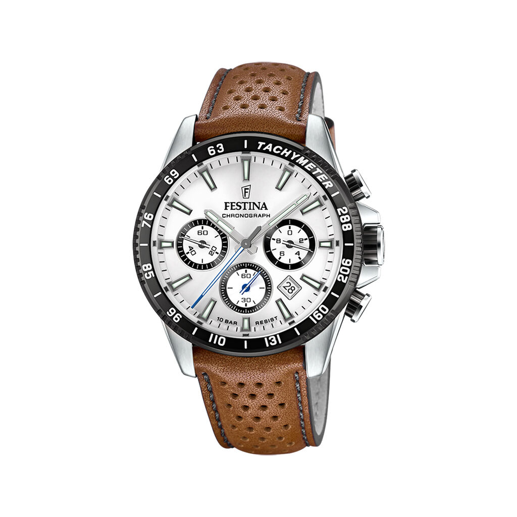 Montre Festina Timeless Chronographe Blanc - Montres Homme | Histoire d&rsquo;Or