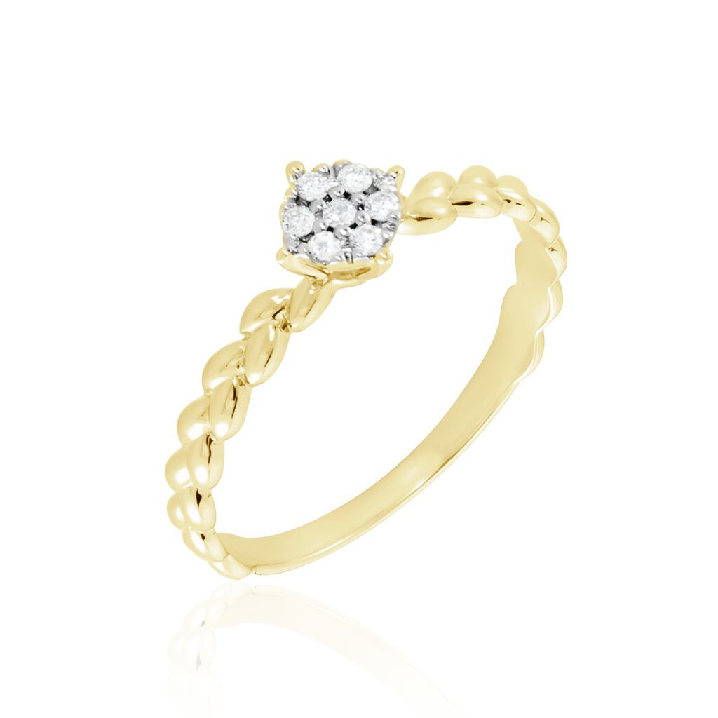 Bague Or Jaune Adlai Diamants - Bagues avec pierre Femme | Histoire d’Or