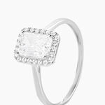 Bague Or Blanc Goulven  Oxyde De Zirconium - Bagues solitaires Femme | Histoire d&rsquo;Or