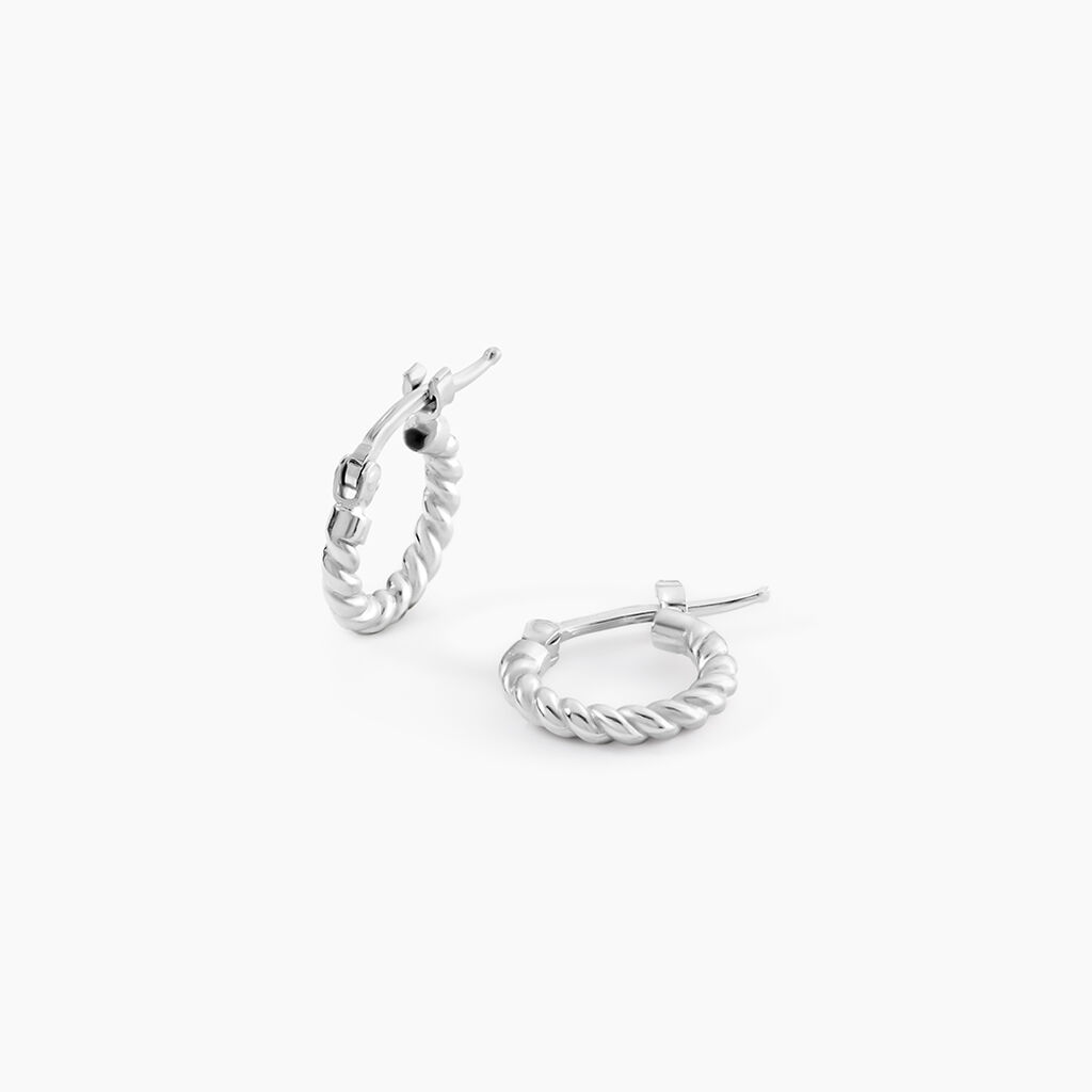 Cr&eacute;oles Appolina Argent Blanc - Boucles d'oreilles cr&eacute;oles Femme | Histoire d&rsquo;Or