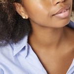 Boucles D'oreilles Puces Fidelia Boule Sablee Or Jaune - Clous d'oreilles Femme | Histoire d&rsquo;Or