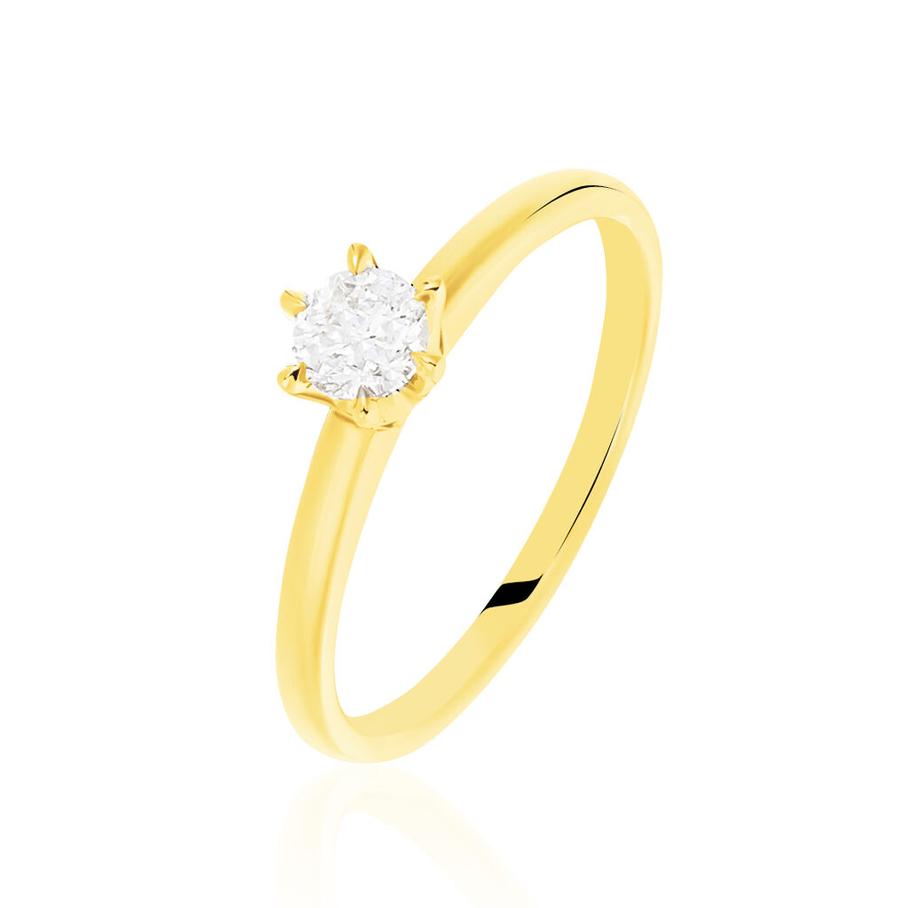 Bague Solitaire Niva Or Jaune Diamant - Bagues solitaires Femme | Histoire d’Or