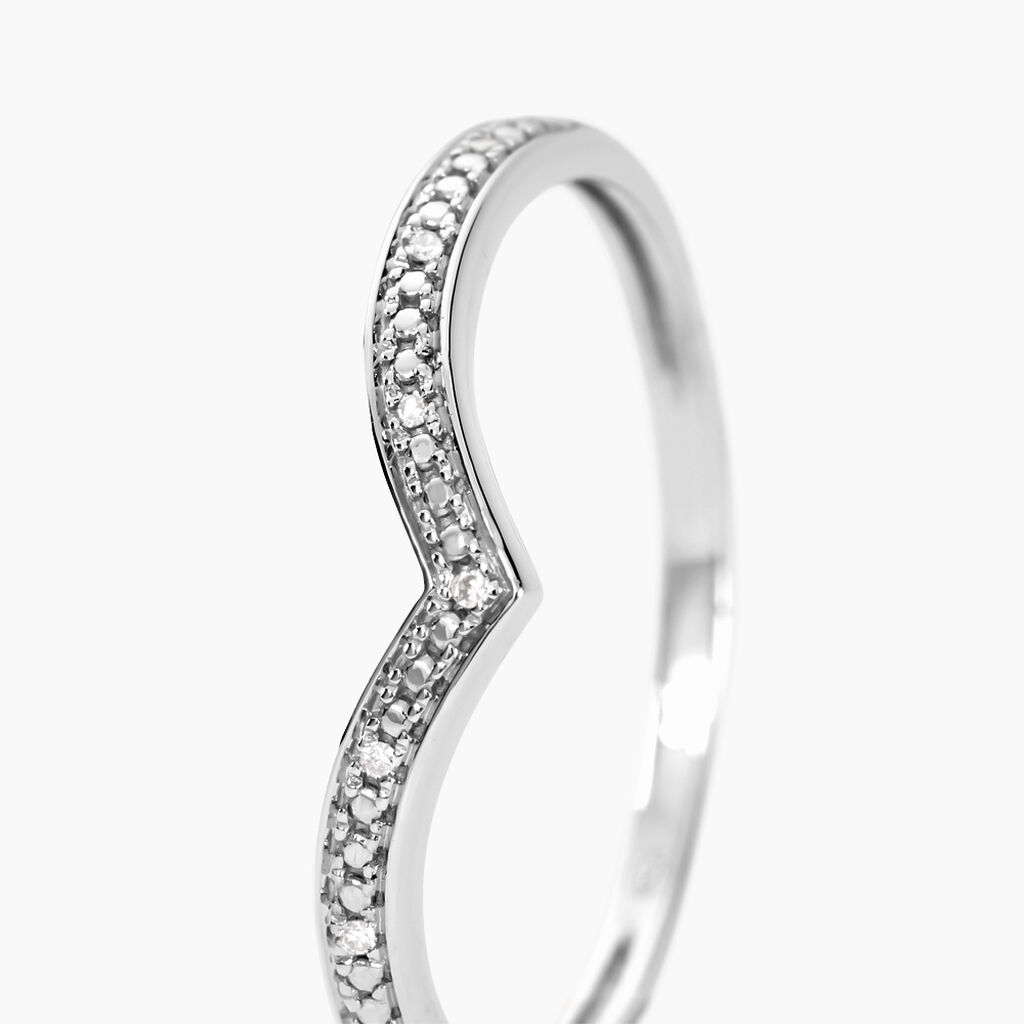 Bague Aindreas Or Blanc Diamant - Bagues avec pierre Femme | Histoire d’Or