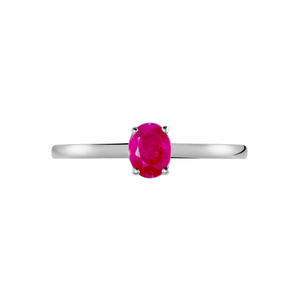 Bague Lily Or Blanc Rubis - Bagues solitaires Femme | Histoire d&rsquo;Or