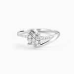 Bague  Petunia Or Blanc Diamant - Bagues avec pierre Femme | Histoire d&rsquo;Or