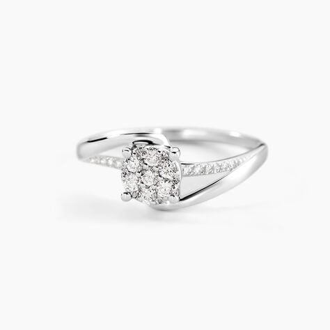 Bague  Petunia Or Blanc Diamant - Bagues avec pierre Femme | Histoire d&rsquo;Or