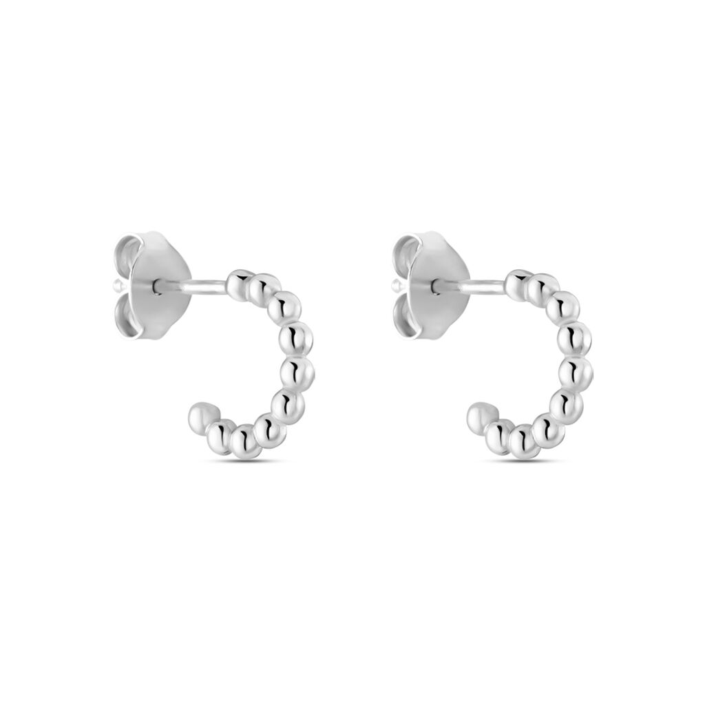 Créoles Aika Argent Blanc - Boucles d'oreilles créoles Femme | Histoire d’Or