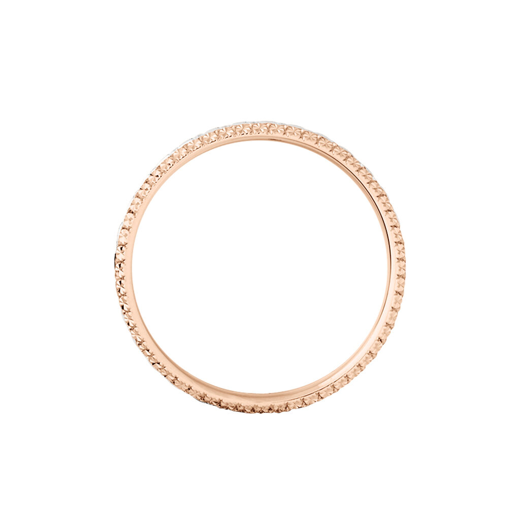 Alliance Multi Facettes Diamantee Demi Jonc Classique Or Bicolore - Alliances Unisex | Histoire d&rsquo;Or