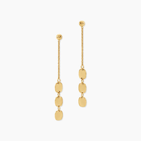 Boucles D'Oreilles Pendantes Lueur Argent Dor&eacute; A L'Or 750/1000 - Boucles d'oreilles pendantes Femme | Histoire d&rsquo;Or
