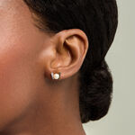 Boucles D'Oreilles Puces Pearly Argent Dor&eacute; A L'Or 750/1000 Perle De Culture Oxyde De Zirconium - Clous d'oreilles Femme | Histoire d&rsquo;Or
