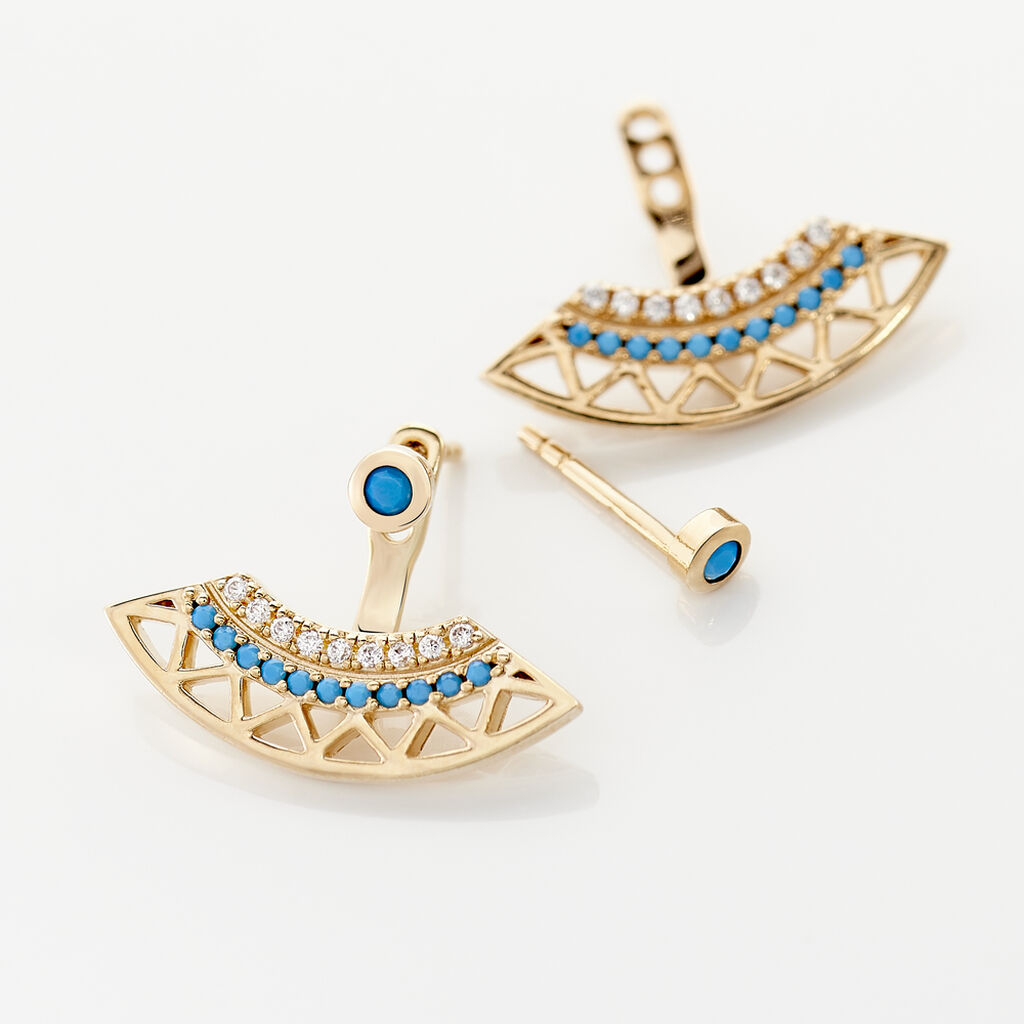 Bijoux D'oreilles Zoila Plaqué Or Jaune Oxyde De Zirconium - Boucles d'oreilles fantaisie Femme | Histoire d’Or