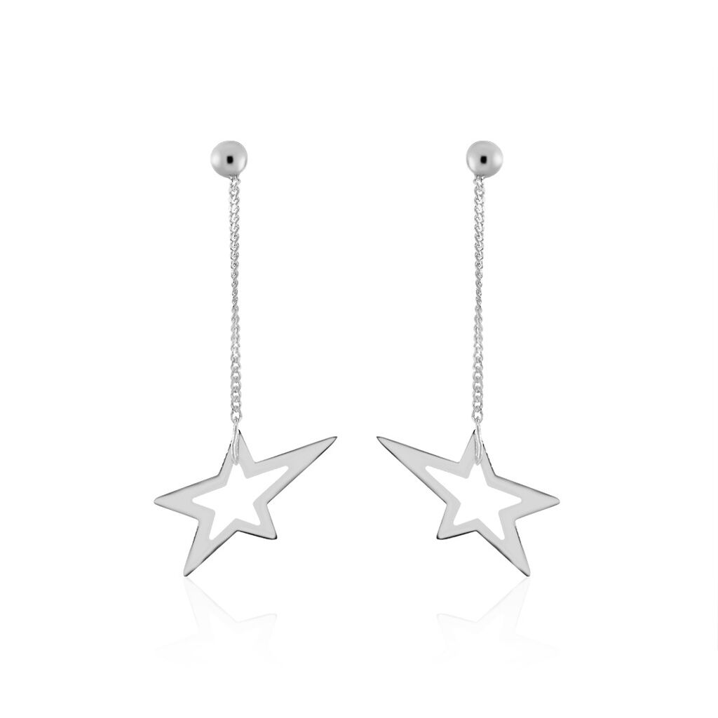 Boucles D'oreilles Pendantes Eloisa Argent Blanc - Boucles d'oreilles fantaisie Femme | Histoire d’Or