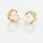 Boucles D'oreilles Puces Aloys Or Jaune Perle De Culture - Clous d'oreilles Femme | Histoire d&rsquo;Or