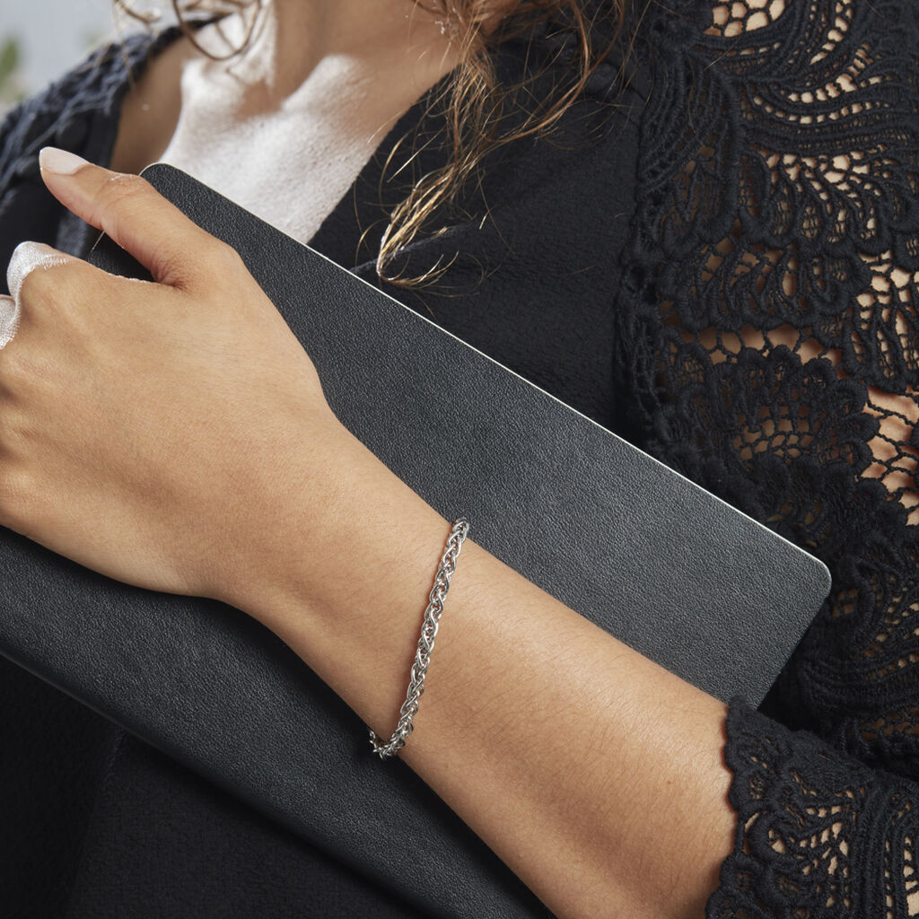 Bracelet Argent Blanc Savanne - Bracelets chaîne Femme | Histoire d’Or