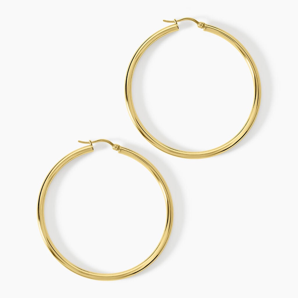 Cr&eacute;oles Creolia Acier Jaune - Boucles d'oreilles cr&eacute;oles Femme | Histoire d&rsquo;Or