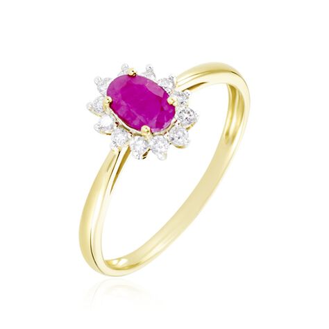 Bague Or Jaune Vladimir Rubis Diamants - Bagues solitaires Femme | Histoire d’Or