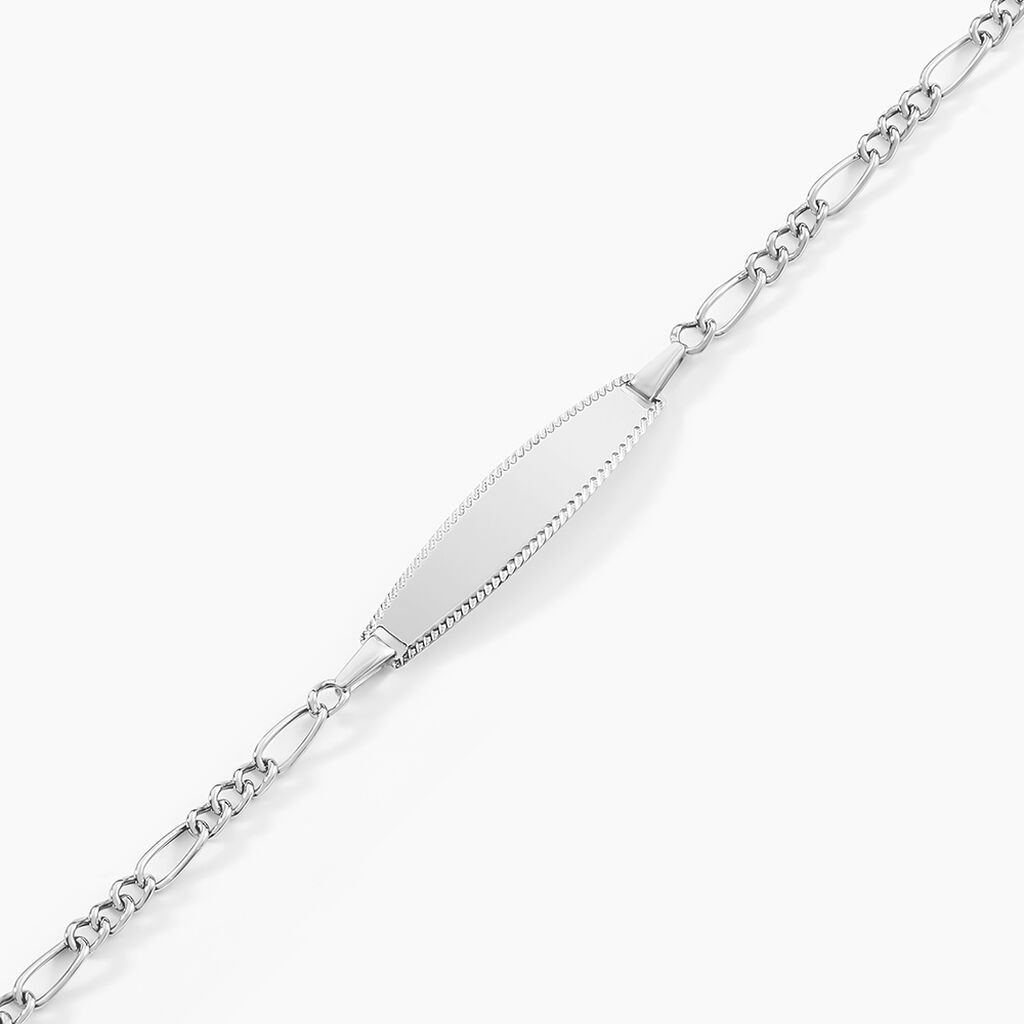 Bracelet Identit&eacute; Bartolomee Or Blanc - Bracelets Communion Enfant | Histoire d&rsquo;Or
