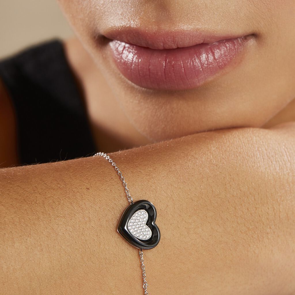 Bracelet Ana-paula Argent Blanc Céramique Et Oxyde De Zirconium - Bracelets Femme | Histoire d’Or