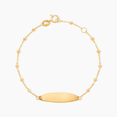 Bracelet Identit&eacute; Evelina Maille Boule Or Jaune