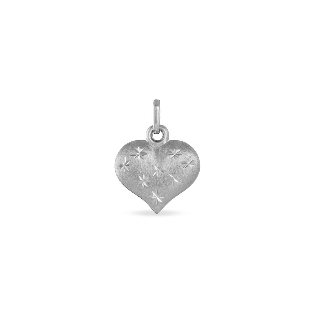 Pendentif Eudocie Coeur Mat Et Brillant Or Blanc - Pendentifs Famille | Histoire d’Or