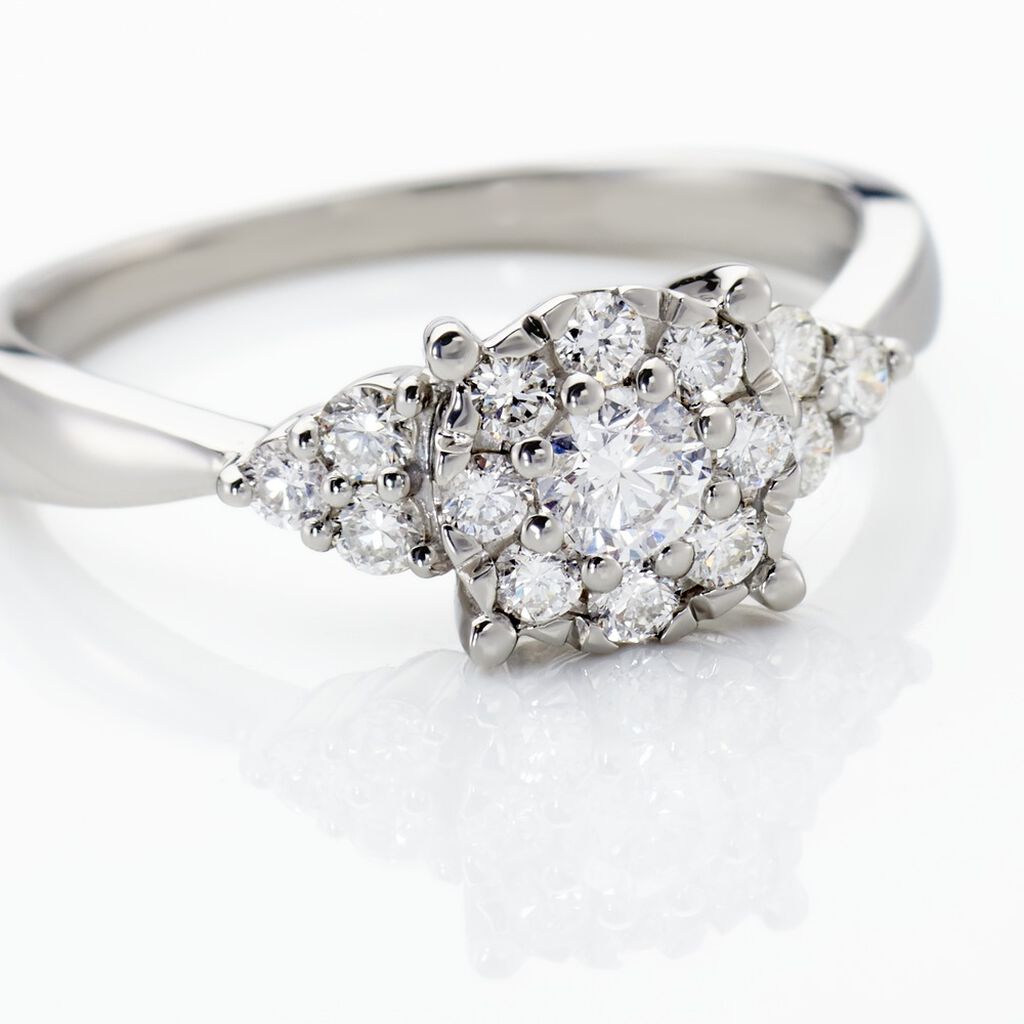 Bague Cierra Platine Blanc Diamant - Bagues solitaires Femme | Histoire d&rsquo;Or