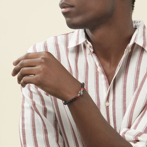 Bracelet Lysane Acier Blanc Pierre De Synthese Et Olivine - Bracelets fantaisie Homme | Histoire d’Or
