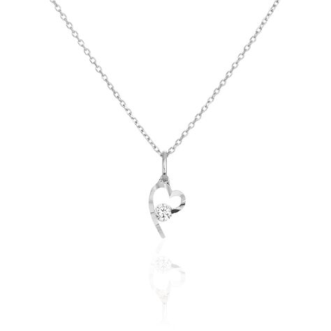 Collier Romance Or Blanc Oxyde De Zirconium - Colliers Femme | Histoire d’Or