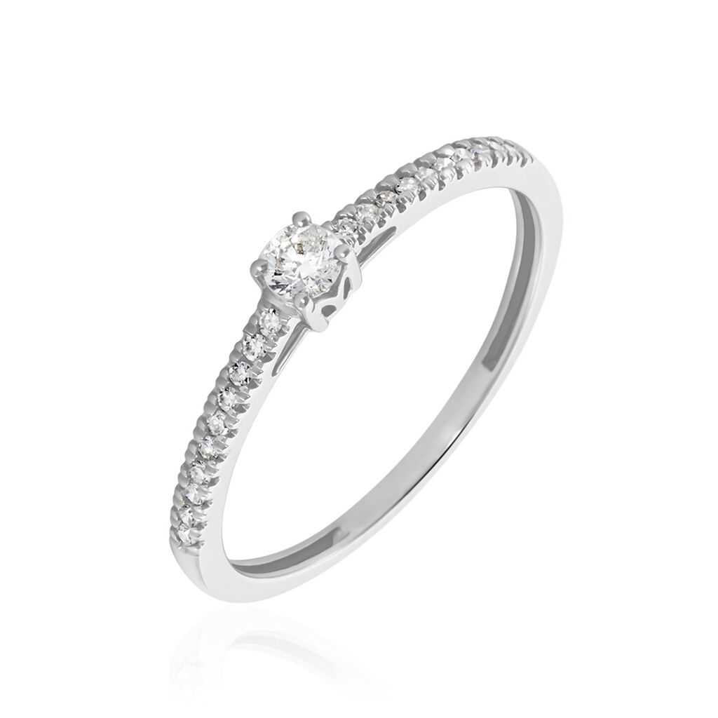 Bague Eliisa Or Blanc Diamant - Bagues solitaires Femme | Histoire d’Or