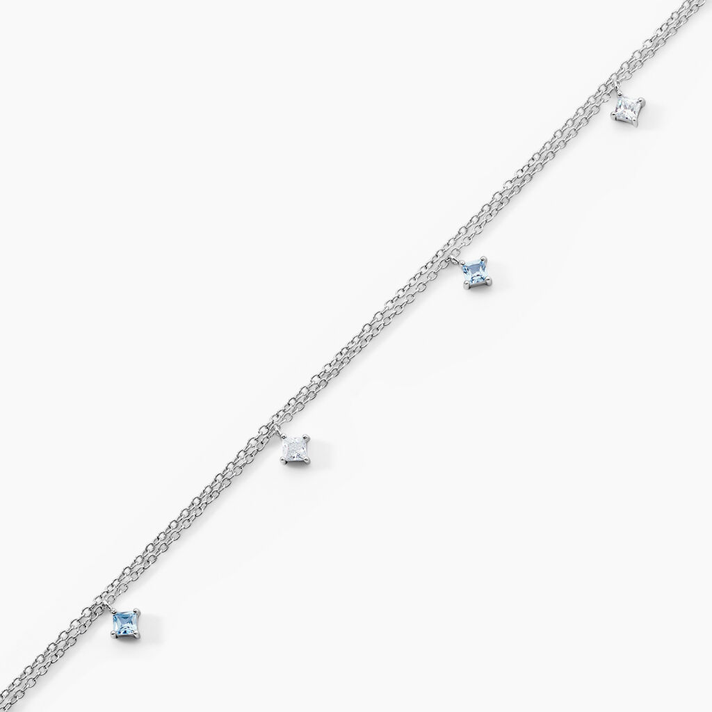 Chaîne De Cheville Heidi Argent Blanc Oxyde De Zirconium - Chaînes de cheville Femme | Histoire d’Or