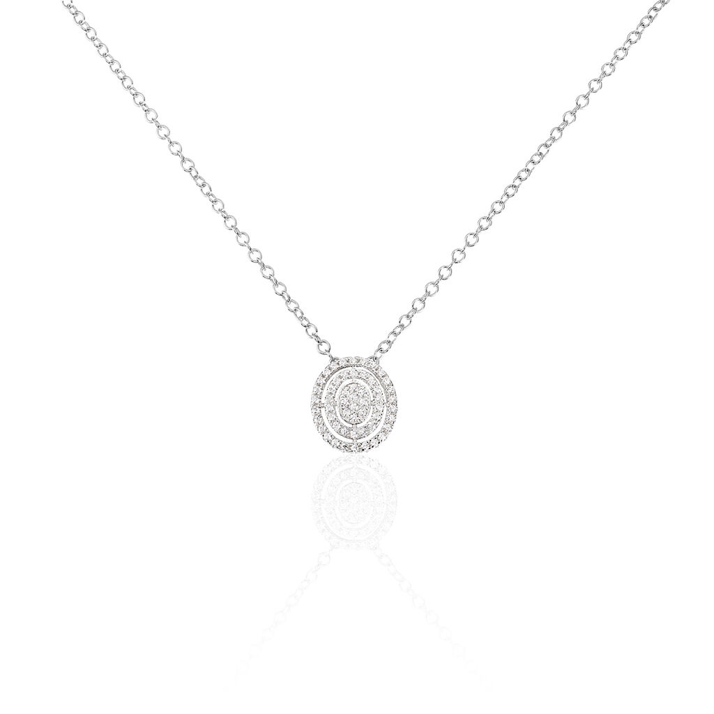 Collier Fidjy Argent Blanc Oxyde De Zirconium - Colliers fantaisie Femme | Histoire d&rsquo;Or