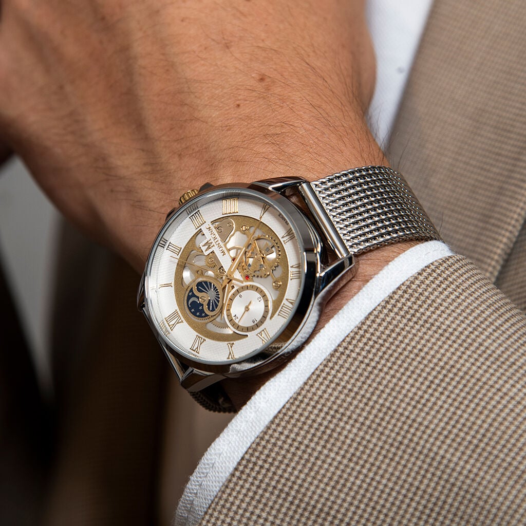 Montre Montignac Round Argent&eacute; - Id&eacute;es cadeaux Homme | Histoire d&rsquo;Or