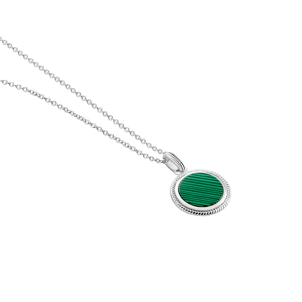 Collier Zea Argent Blanc Malachite - Colliers fantaisie Femme | Histoire d&rsquo;Or