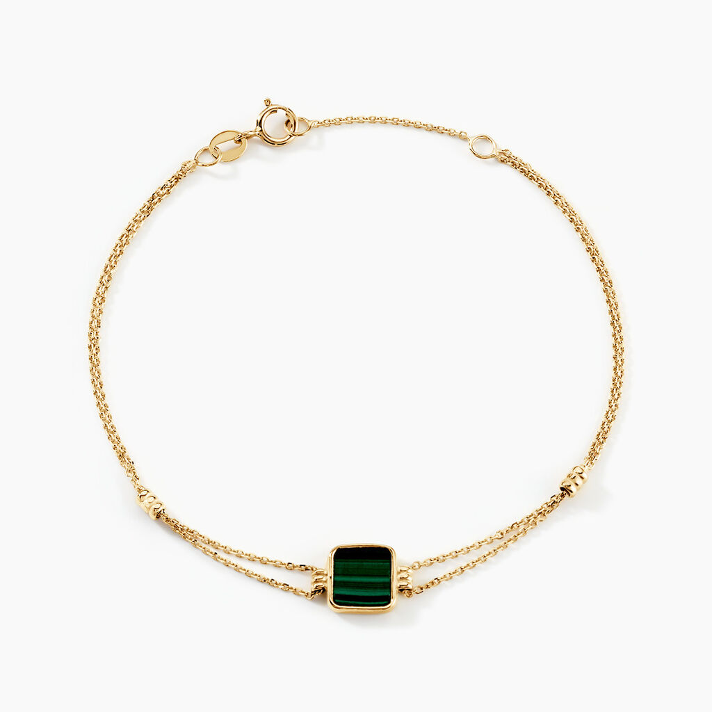 Bracelet Caron Or Jaune Malachite - Bracelets Femme | Histoire d’Or