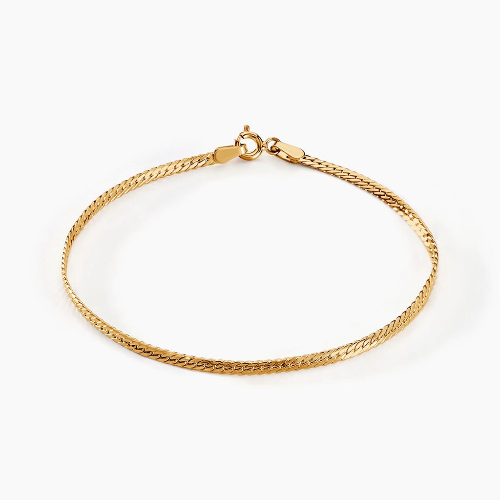 Bracelet Or Jaune Izel Maille Anglaise - Bracelets cha&icirc;ne Femme | Histoire d&rsquo;Or