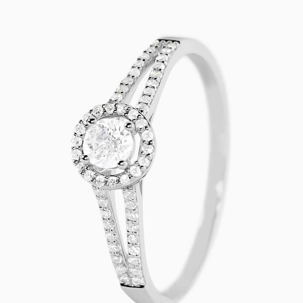 Bague Solitaire Karen Or Blanc Diamant - Bagues solitaires Femme | Histoire d&rsquo;Or