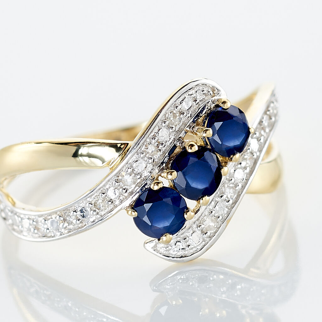Bague Simma Or Jaune Saphir Et Diamant - Bagues avec pierre Femme | Histoire d’Or